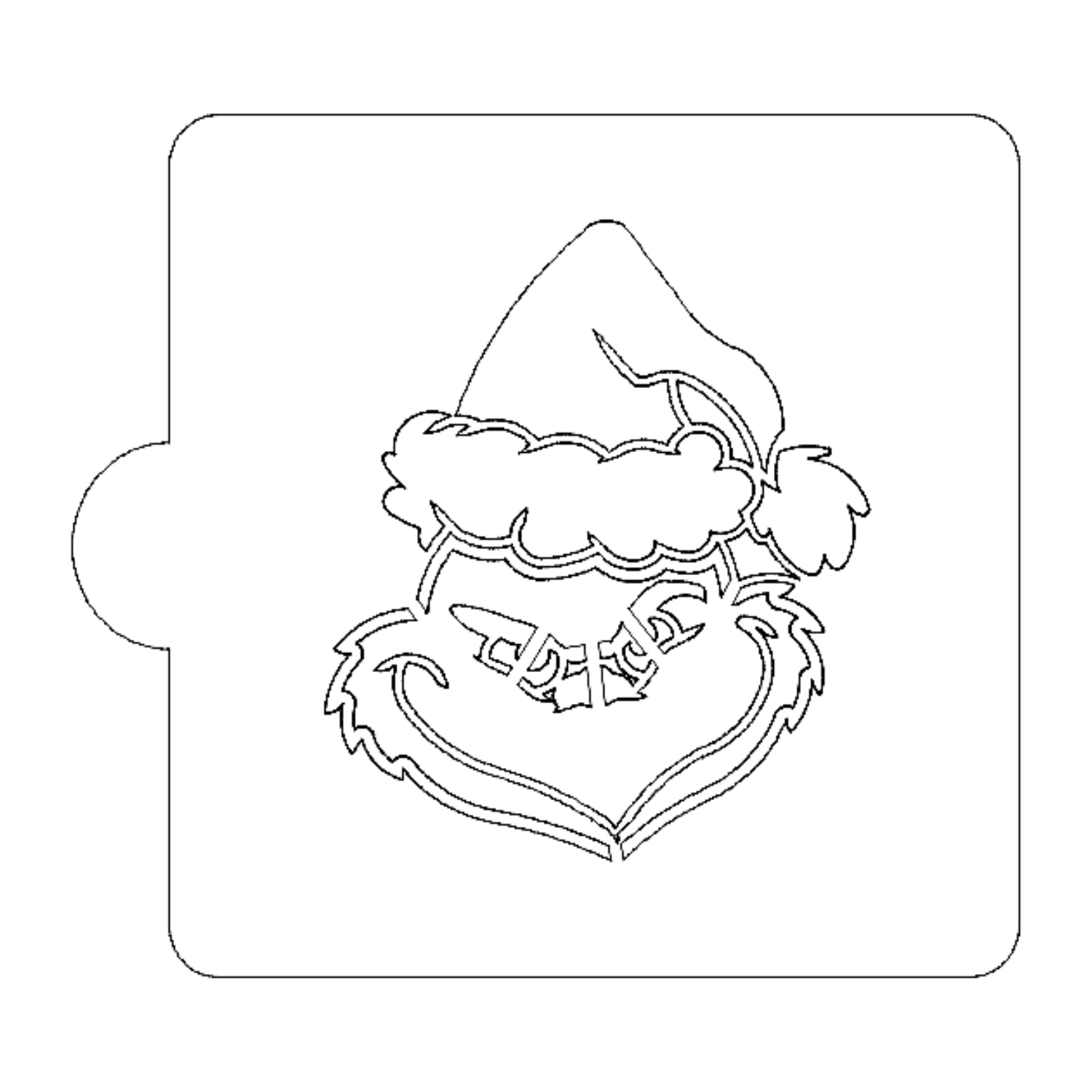 Grinch Face Christmas Stencil for Cookies or Cakes USA Made LS682 - $3.99