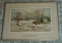 1800&#39;s Antique Victorian Double Sided Greeting Card Winter Scenes With G... - $8.00