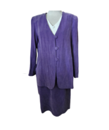 Vintage Purple Suede Suit Jacket and Skirt Set Size 12 Petite  - £27.15 GBP