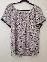 NWT W5 by Anthropologie Lavender White Daisy Floral Off Shoulder Women&#39;s Top M - £15.81 GBP