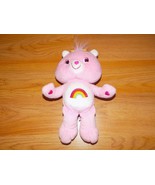 2007 9&quot; Cheer Bear Care Bear Plush Pink Rainbow Tummy &amp; Hair Bow Stuffed... - $14.00