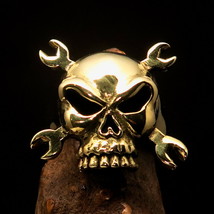 Excellent crafted Men&#39;s Costume Ring Mechanic Skull crossed Wrenches - £21.03 GBP
