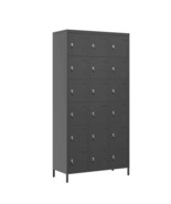 18 Door 72&quot;H Black Metal Storage Lockers w/ Locks for Employees - $7,716.25 MXN