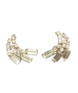 Vintage WEISS Screw Back Earrings Faceted Prong-Set Crystal Rhinestones ... - £23.56 GBP