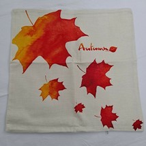 Autumn Leaf Leaves Falling Orange Yellow Throw Pillow Cover Decor - £9.41 GBP