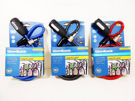 Bicycle Cable Locks Key 7 Feet Wordlock Bike Lock Blue Black Red Coated Steel 1P - £12.75 GBP