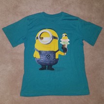 2 Minion T-Shirts Lot Despicable Me Youth Medium Large Mustache Ice Cream - £13.20 GBP