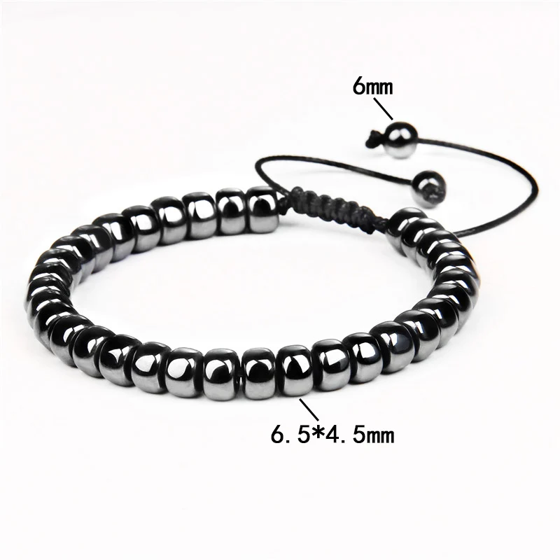 No-magnetic Black Hematite Bracelet For Women Healing Beads Bracelet Weight Loss - £16.65 GBP