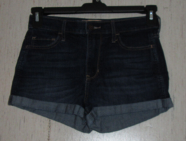 New Womens Hollister High Rise Dark Wash Denim Cuffed Short Shorts Size 3 W26 - £19.43 GBP