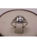 Antique  14k White Gold Engagement .20ct  Brilliant  Cut  Diamond  Filig... - $9,852.94 MXN
