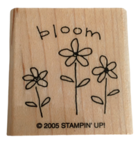 Stampin Up Rubber Stamp Bloom Word Flowers Card Making Sentiment Small Garden - $3.99