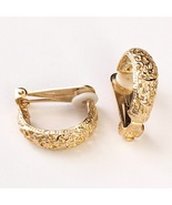 Vintage Gold-Tone Filigree Half Hoop Clip-On Earrings, 1 in. - £7.78 GBP