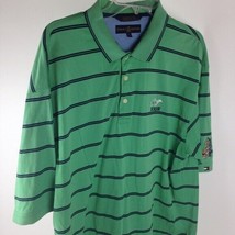 Vintage Tommy Hilfiger AGA Tour 2001 Nesquik Polo XL Green stripe y2k golf shirt - £15.78 GBP