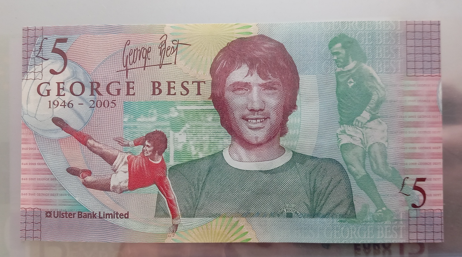 George Best Bank Of Ulster Five Pound Note Original 2006 - UNC - $49.00