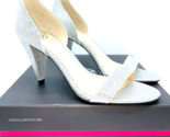 Vince Camuto Cashane Cone Heel Ankle Strap Sandals- Radiant Silver, US 8M - $34.65