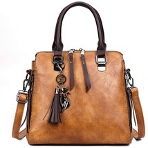 Luxury PU Soft Leather Tassel Crossbody Handbags for Women | Versatile Zipper - £99.39 GBP