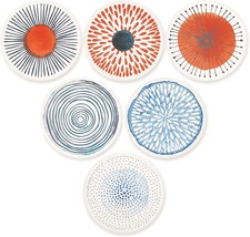 Ad Set Of 6 Coasters For Drinks Absorbing Round Ceramic Stone, Colorful Series - £25.65 GBP