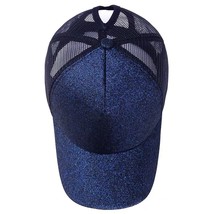 Open Horsetail Women&#39;s Hat Glitt Gauze Baseball Cap Leisure Sports Sunscreen Cap - £7.71 GBP