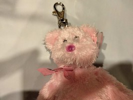 Ty Pinkys DAZZLER The Pink Fluffy Bear Clip With Metal Clip And Silver A... - $14.95