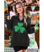 ALIREVERIE Womens St Patricks Clover Oversized Quarter Zipper Sweatshirt... - $350.34 MXN ALIREVERIE Womens St Patricks Clover Oversized Quarter Zipper Sweatshirt... - $350.34 MXN