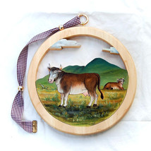 Wooden Cow Picture Wall Hanging - £148.31 GBP