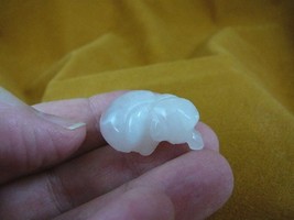(Y-CAT-SL-505) Sleeping KITTY CAT cats Pink Rose Quartz gemstone carving... - $8.59