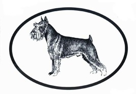 Schnauzer Decal - Dog Breed Oval Vinyl Black &amp; White Window Sticker - £3.19 GBP