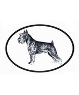 Schnauzer Decal - Dog Breed Oval Vinyl Black &amp; White Window Sticker - $4.00