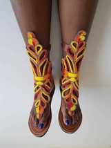 Modern woman; Handmade African maasai beaded gladiator sandals  - $50.00