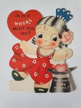Young Lady With Rose In Her Hair And TOPHAT/VINTAGE Valentine Card - £4.70 GBP