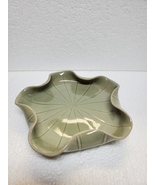 Green Ceramic Fivefold 7-1/2 inch Lily Pad bowl - $17.99