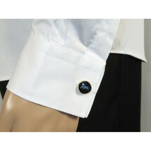 Mens CEREMONIA Shirt 100% Cotton Medusa Medallion Rhine Stones #STN 13 VRS white image 11
