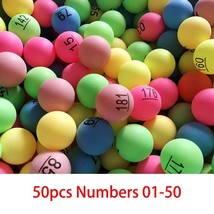 50pcs Colorful Ping Pong Balls with Numbers 40mm Mixed Colors Table Tennis Balls - £89.01 GBP