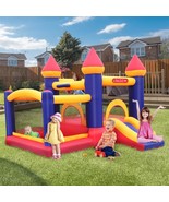 Inflatable Bounce House Castle With Blower &amp; Slide, Big Bouncy Area For ... - $323.99