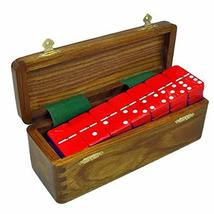 Domino Double Six Red in Dovetail Jointed Wood Box - Jumbo Tournament Size - £38.83 GBP