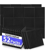 52-Piece Set Of Soundproof Foam Panels Measuring 1 X 12 X 12 Inches, Ide... - £36.03 GBP