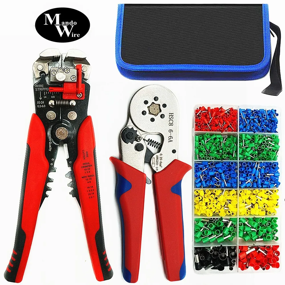 HSC8 6-4/6-6/6-16 Cping Pliers Kit YE-1R Stripping Cutting Plier With 1200pcs/bo - £433.73 GBP