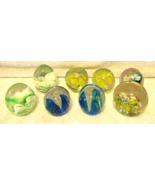 Set of 8 Small Murano Paperweights Egg Shaped and Round  - $147.51