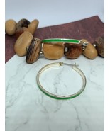 Green hoop earrings - $15.25