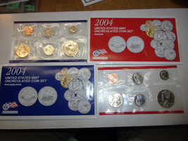 2004 US Mint Sets - Philadelphia and Denver, two sets - £12.41 GBP