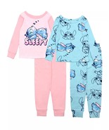 Lilo and Stitch Girl&#39;s Sleepy Stitch Long-Sleeved 4-Piece Cotton Pajama Set - $500.56 MXN