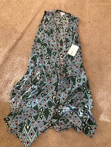 NWT LuLaRoe JOY Vest Duster Black Coral Yellow Blue Aztec Size Small - $9.49