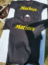 USMC US MARINE CORP BLACK 2 QTY T- SHIRT BUNDLE NWT SMALL RECRUIT ISSUE - €16,42 EUR