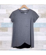 Motherhood Maternity Tulip Hem Nursing Top Gray Black Breastfeed Womens ... - $24.74
