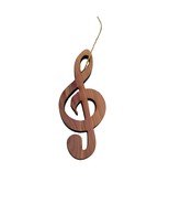 Treble Clef Note - Cedar Ornament - $368.45 MXN