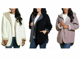 Weatherproof women&#39;s Reversible Cozy Sherpa Hooded Jacket - $32.99