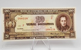 Bolivia Banknote 20 Bolivianos 1945 P-140  UNC - £7.75 GBP