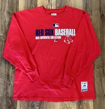 BOSTON RED SOX Authentic Majestic Long Sleeve Shirt Mens Size XL Red - £21.79 GBP