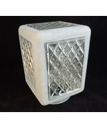 MID CENTURY LIGHT GLOBE CUBE Frosted w/ Diamond Pattern 5&quot; T 4 &quot; W 2.75&quot;... - $38.98 CAD