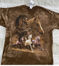 Vintage NOS Back To Earth XXXL Nature Wear Tie Dye Horses Tie Dye T-shir... - $29.69